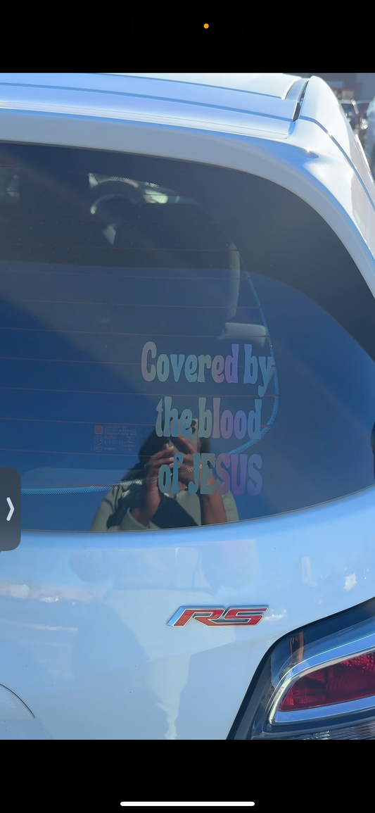 Covered by the Blood of Jesus Car Decal