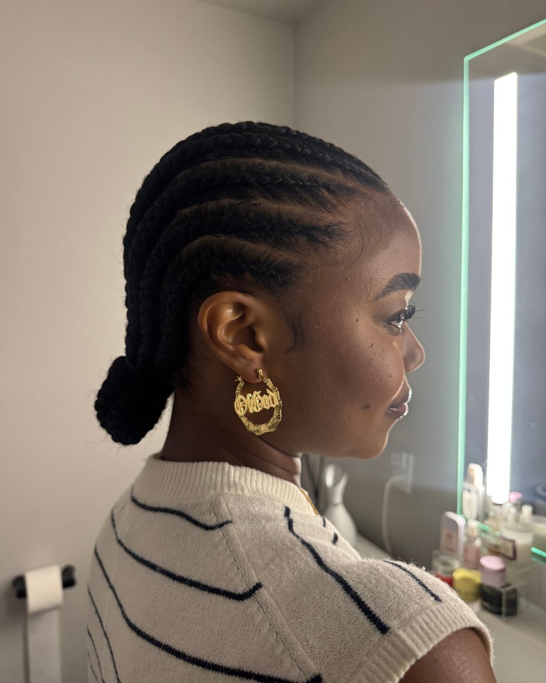 "WOG" Bamboo Hoop Earrings – Gold