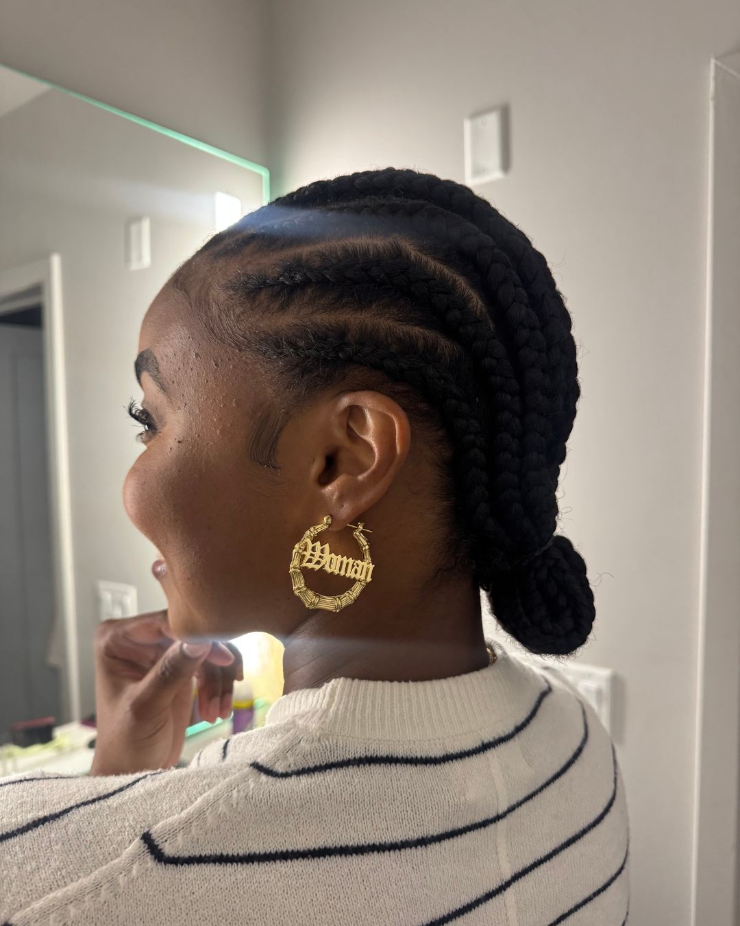 "WOG" Bamboo Hoop Earrings – Gold